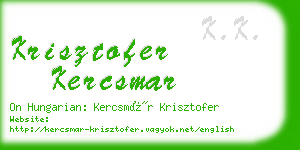 krisztofer kercsmar business card